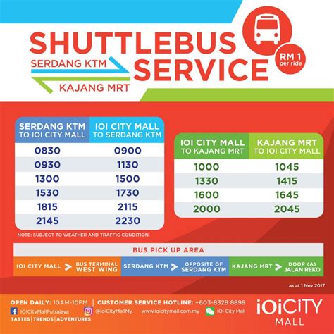 shuttle bus from mrt kajang to ioi city mall